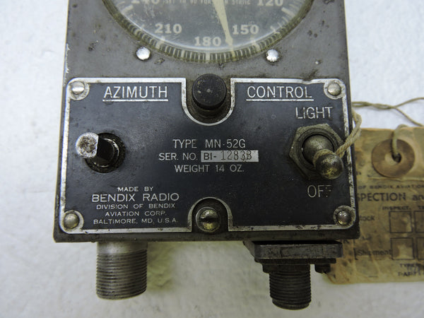 Control Unit, Bendix MN-52G, for MN-20E Radio Loop Antenna, RA-10 Receiver