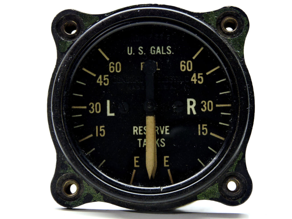 Fuel Quantity Indicator, Front-Reserve Tanks, P-38 Lightning, GE 8DJ12LAF