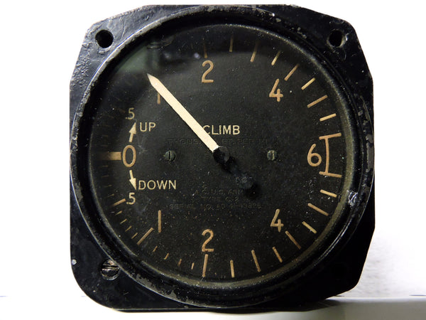 Steiggeschwindigkeits-/Vertikalgeschwindigkeitsanzeige, 6000 ft/min, Army Type C-2, US Army Air Corps, WWII