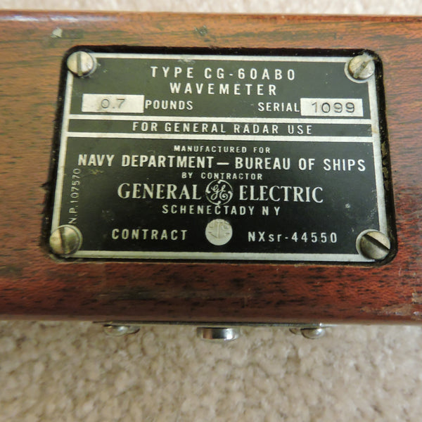 Frequency Wavemeter, GE CG-60ABO, for Ships Radar, US Navy Dept of Ships