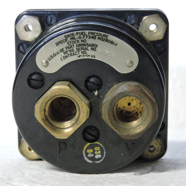 Fuel Pressure Indicator, 0-25PSI, MIL-G-7734B (AN5771-8)