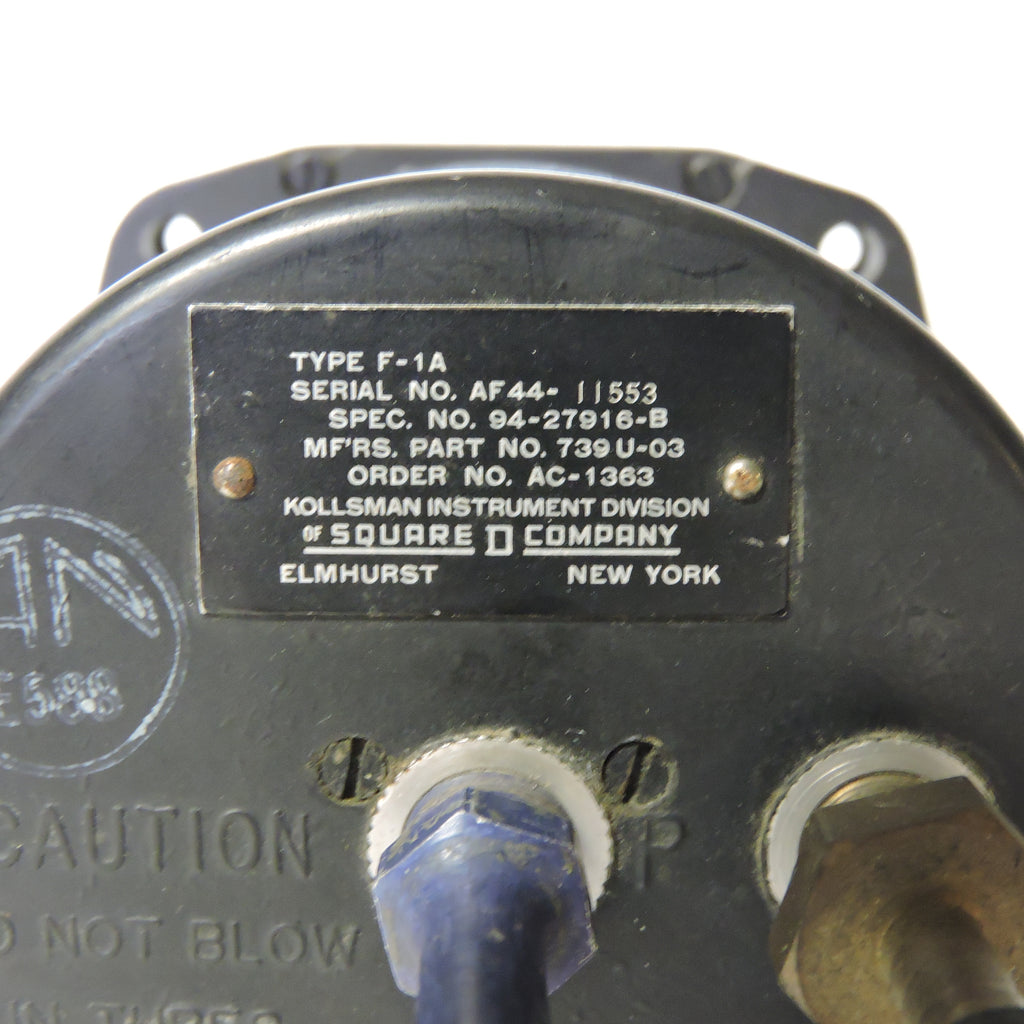 Airspeed Indicator, Sensitive, 700MPH, Army Type F-1A, US Army Air Cor ...