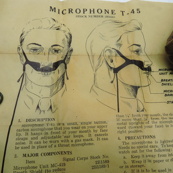 Lip Microphone T-45, Kit (M-3/A)