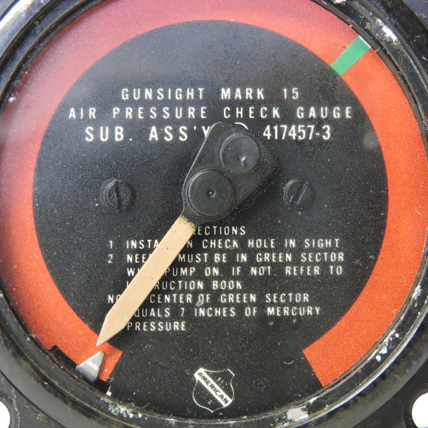Gun Sight Mk 15 Air Pressure Check Gauge US Navy