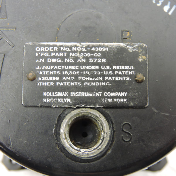Altimeter, Sensitive, AN-5728, 35,000 ft, US Navy WWII 209-02, R88-A-300