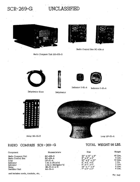 Radio Compass Indicator I-81-A Sparks of SCR-269-G and AN/ARN-7