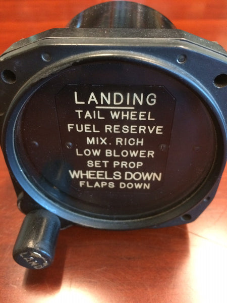 Take-off & Landing Checklist Indicator, SBD Dauntless, F4U-1 Corsair