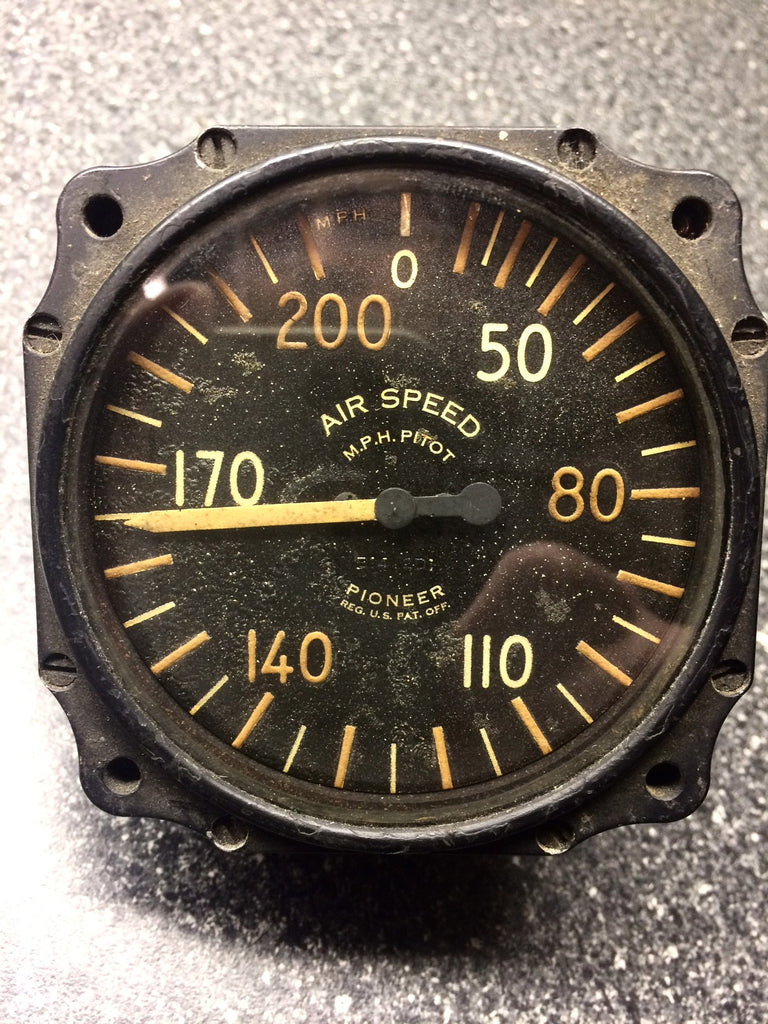 Airspeed Indicator, 30-200 MPH Pioneer WWII, 1402-2D-C2-1059