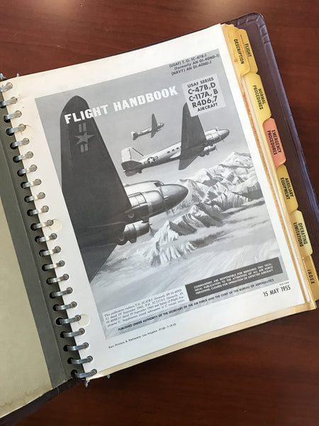 Flight Manual (T)C-47D Skytrain, Original in Binder, May 1955 US Air Force