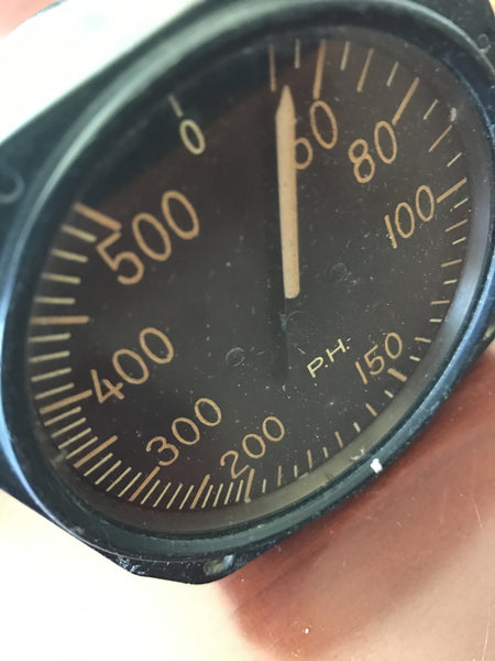 Airspeed Indicator, 500MPH, Army Type D-7, US Army Air Force, WWII