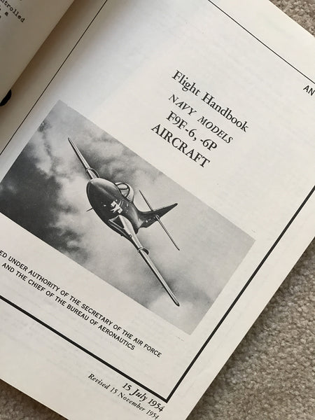F9F Cougar Flight Manual, US Navy, AN 01-85FGD-1, 1954