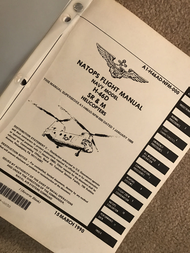 H-46D Sea Knight Helicopter Flight Manual 1990