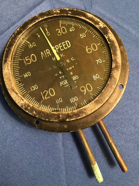 Airspeed Indicator, WWI, US Army Type E, 160 MPH