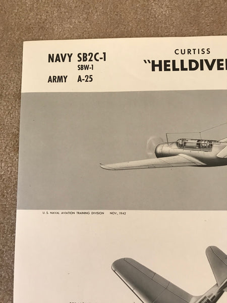 Flugzeugerkennungsplakat, SB2C Helldiver Tauchbomber, 1942