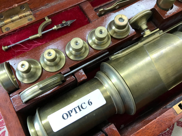 Messingtrommel zusammengesetztes Mikroskop British c1850 (OPTICS06)