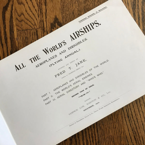 JANES All The World's Airships (Aircraft), Original Second Edition 1910-11