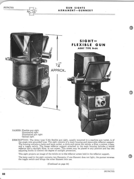 Gun Sight, Reflector, Type N-6A NOS