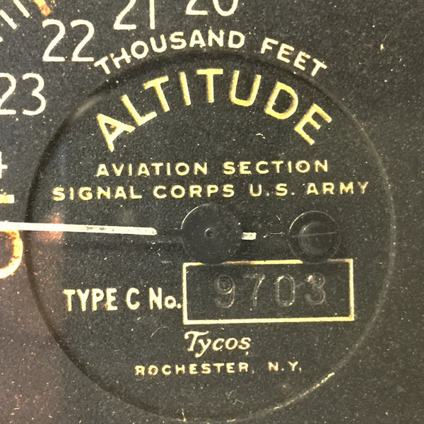 Altimeter, Tycos Type C, 25,000FT, WWI Aviation Section Signal Corps US Army
